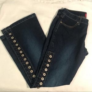 Lazer Jeans Amazing Button Detail Y2K Vintage Flare Denim Jeans 32”